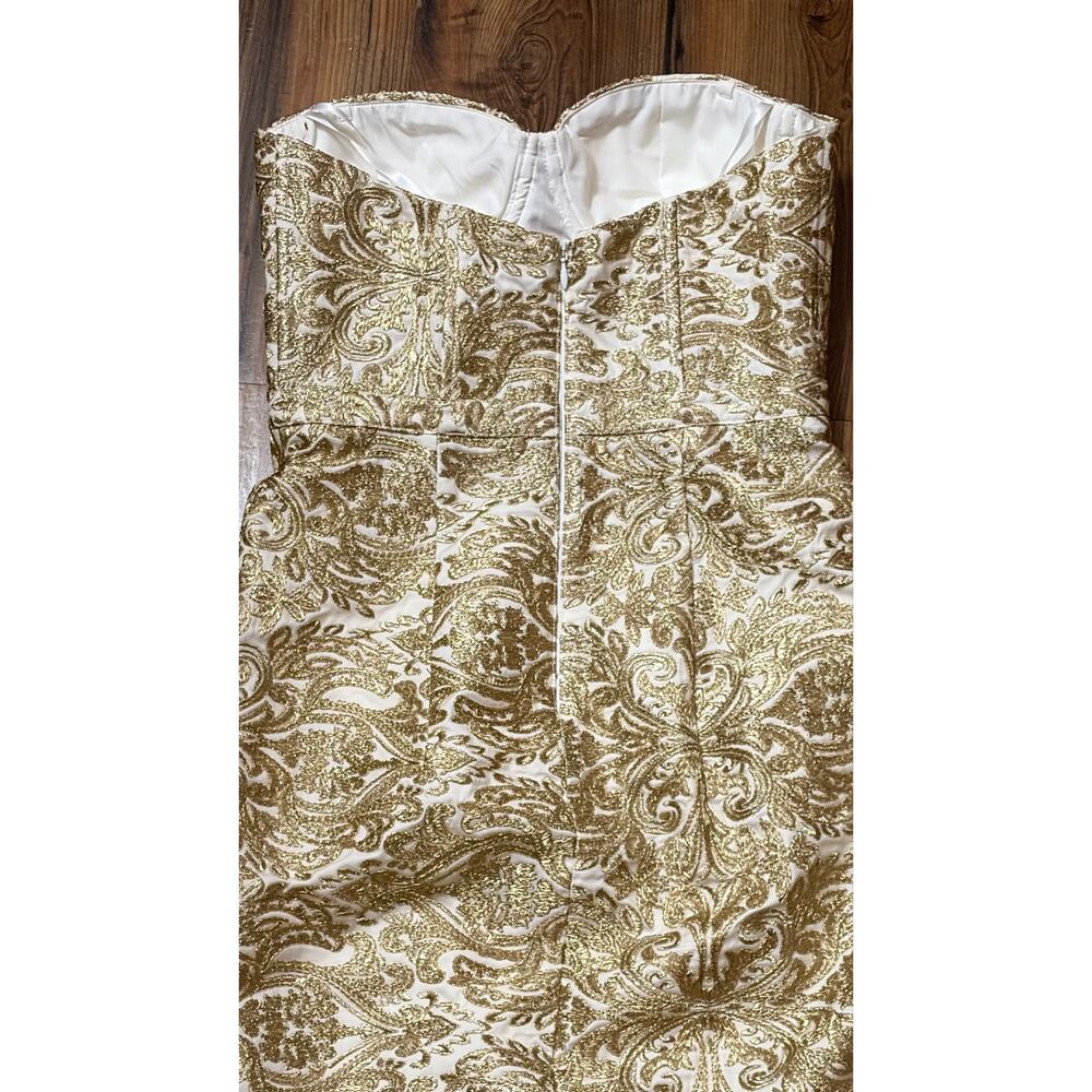 NWT Strapless Brocade Yasmine Dress Sweetheart Neckline | Fishtail Hem | Size 8 - Picture 8 of 8